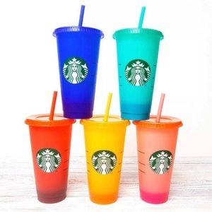NEW Starbucks Colour Changing Cold Cups 5 Set